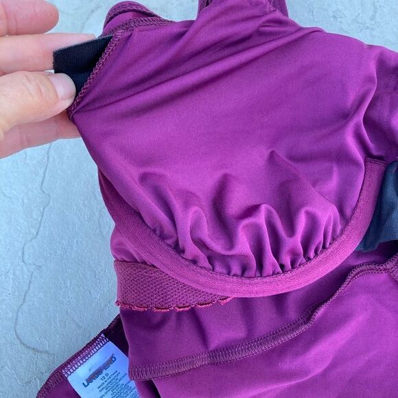 Land’s End Standard size swim Tankini Top long dress underwire Eggplant 10 DDD - Picture 15 of 16